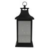 12" Black LED Lighted Battery Operated Lantern with Flickering Light