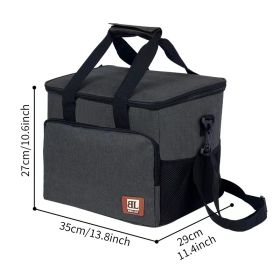 New Portable Insulated Bag Outdoor Large-Capacity Lunch Box Waterproof Cooler Ice Travel Picnic Bag (Color: Black)